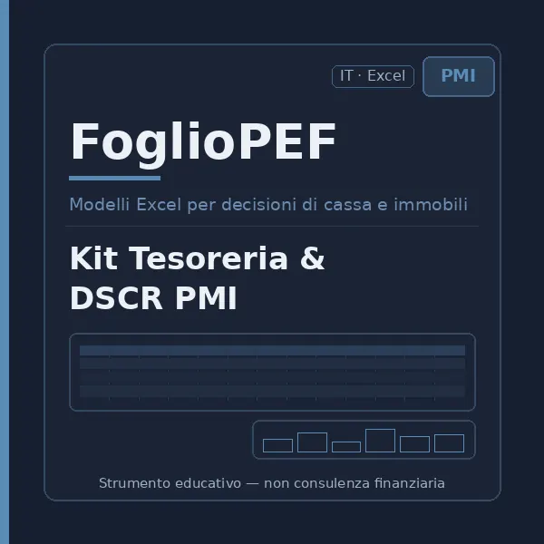 Cruscotto di esempio del kit di tesoreria a 13 settimane e DSCR